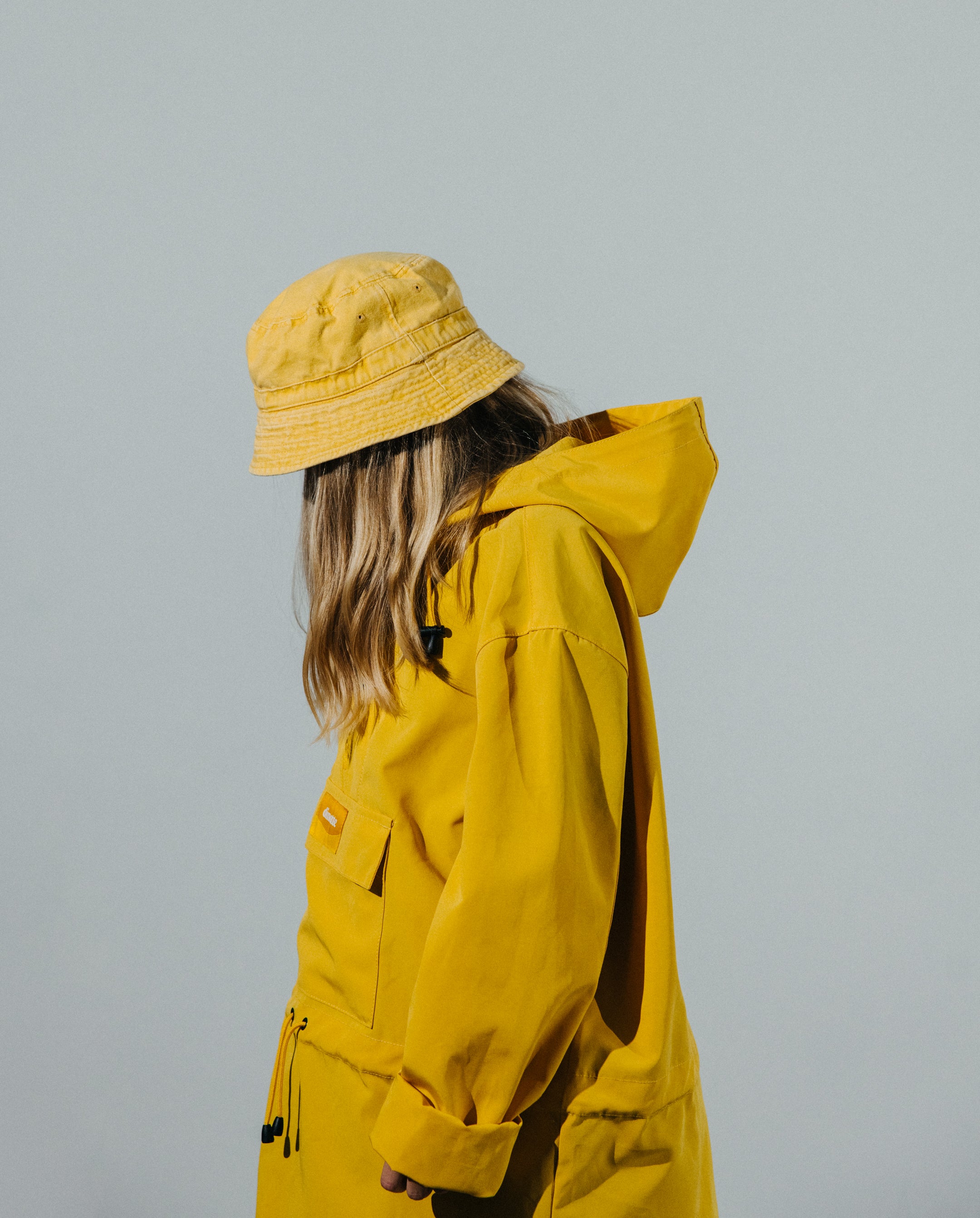 Yellow pullover anorak